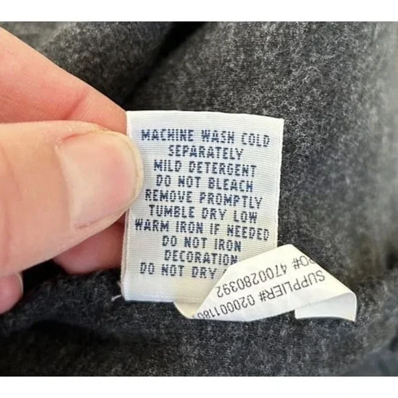 Men's VTG Polo Ralph Lauren Pullover Quarter Zip Button Size XL Charcoal Gray - Picture 7 of 9